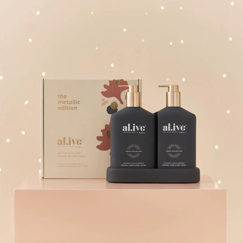 al.ive Body Metallic Edition Wash & Lotion Duo - Coconut & Wild Orange