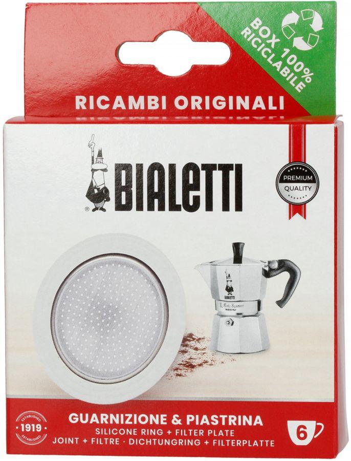 Bialetti Spare Silicone Gasket + Filter 6 Cups (Aluminium)
