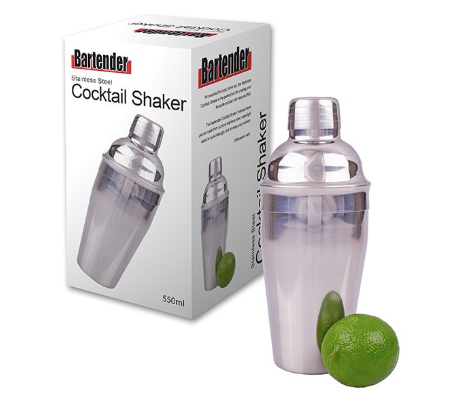 Bartender Stainless Steel Cocktail Shaker 550ml