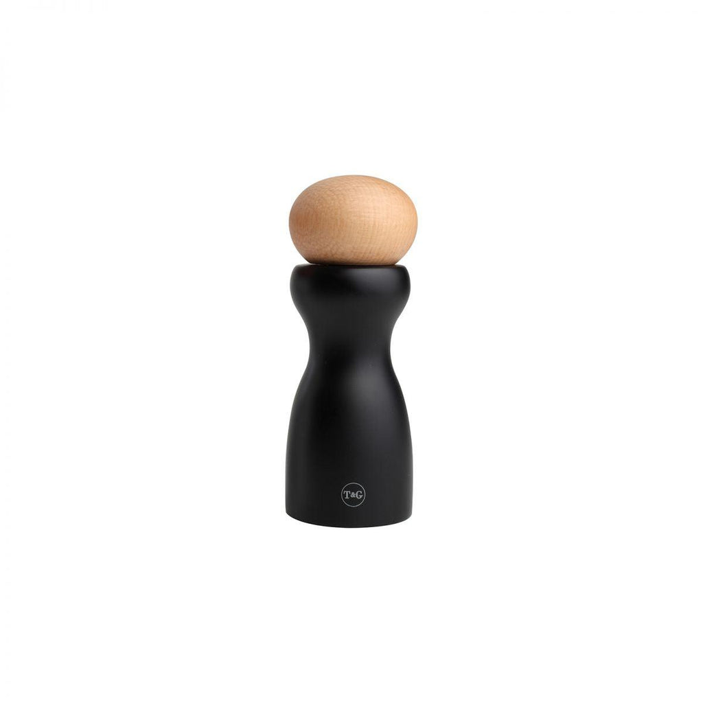 T&G Sphere Black Pepper Mill with Beech Top 150mm